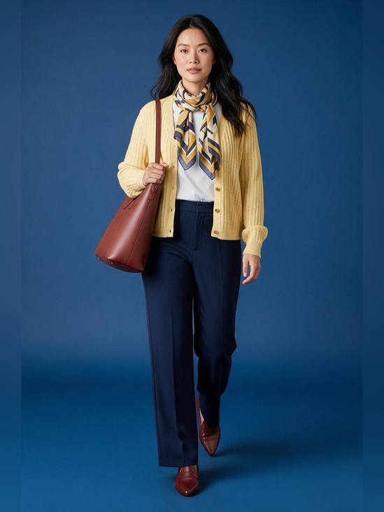GAP Sweaters - GAP Yellow Textured V-Neck Button Cardigan